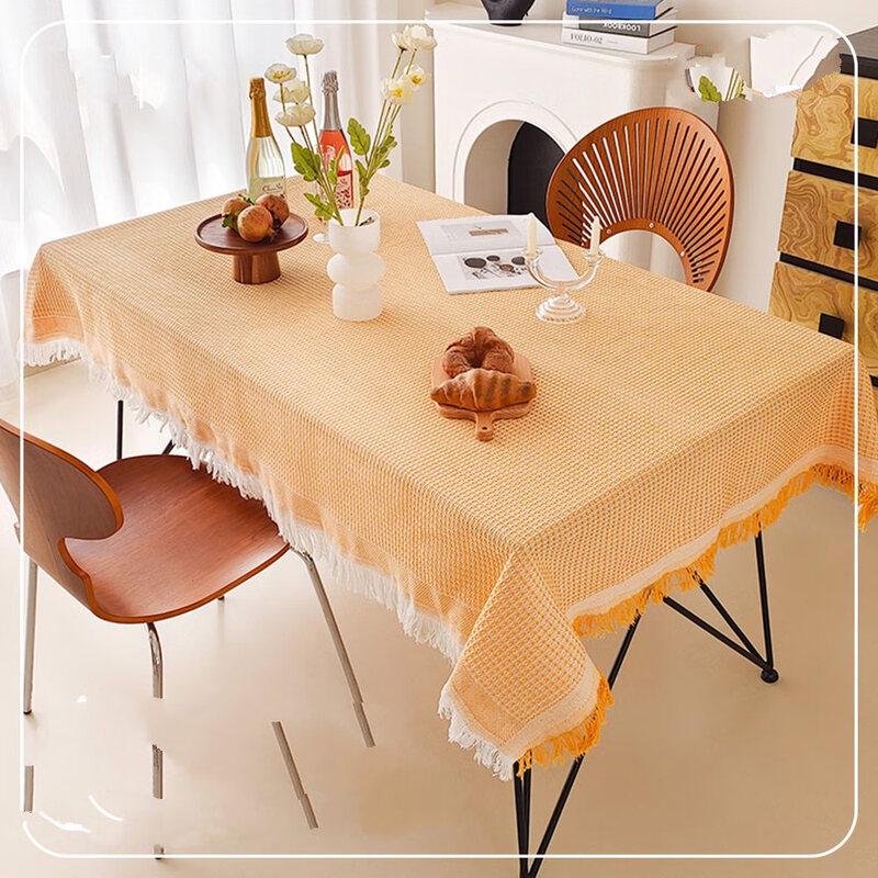 ZISIZ Nordic Cotton Linen Tassel Tablecloth