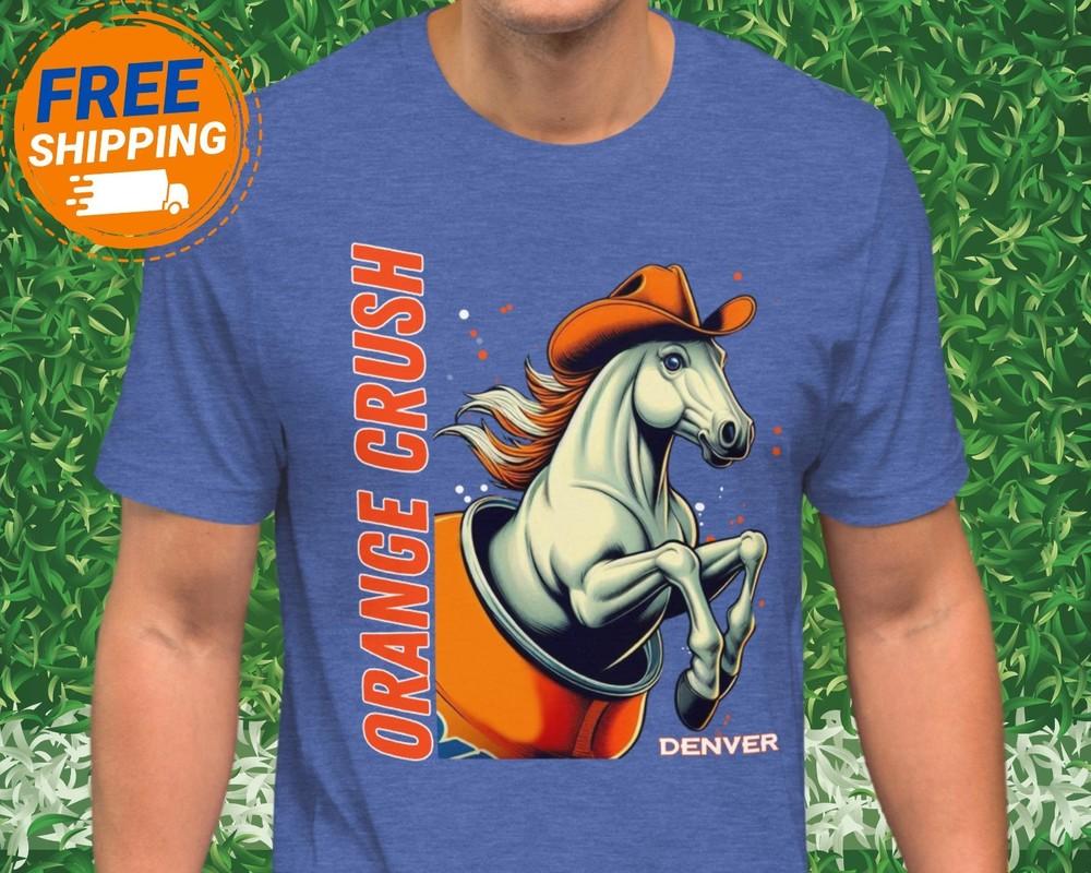 NEW Broncos Shirt Orange Crush Denver Football Gift Mile High Broncos Fan Unisex T-Shirt L
