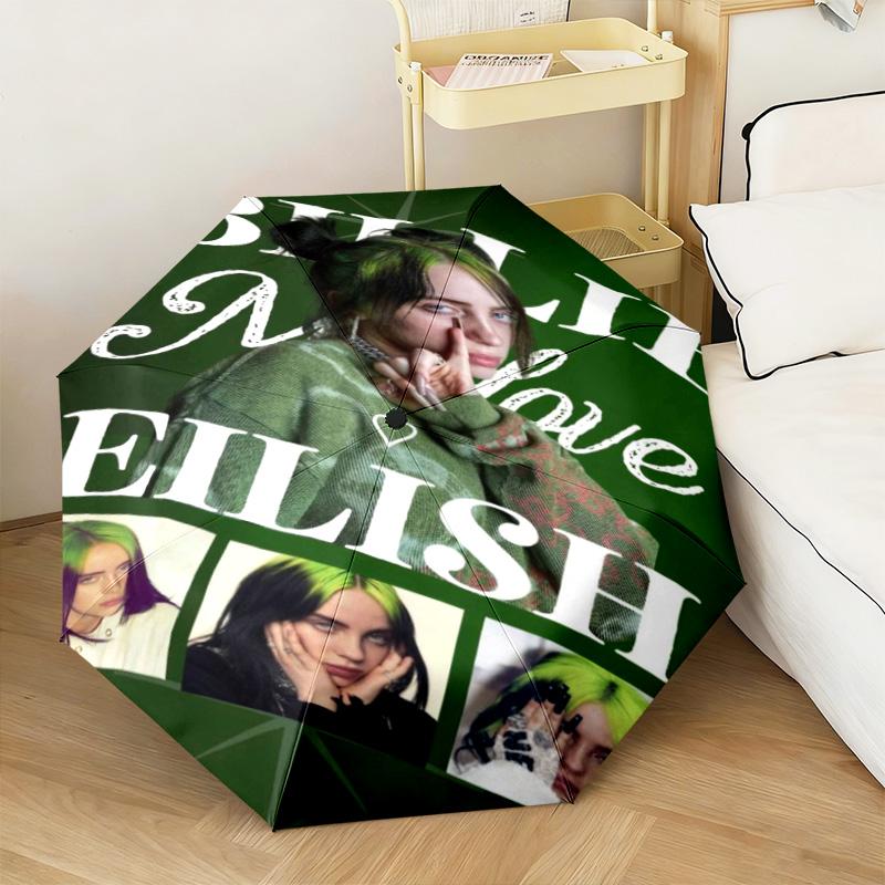 1PC Billie eilish Automatic Umbrella - Suitable Travel Outdoor Portable Umbrella Birthday Gift Daily Essentials