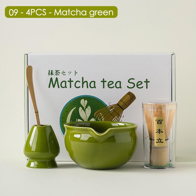 

4/5/7/8PCS Japanese Ceramic Matcha Gift Box Matcha Tea Set with Bamboo Whisk Matcha Brush Teaspoon for DIY Tea-Making Tools