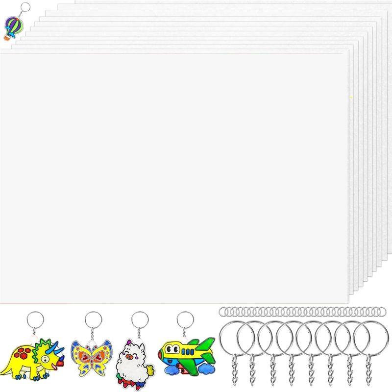 

M-Modern-Comprehensive 144-Piece Shrinkydink Set For Kids: Sheets, Keychains, And Rings For Handprint Crafts
