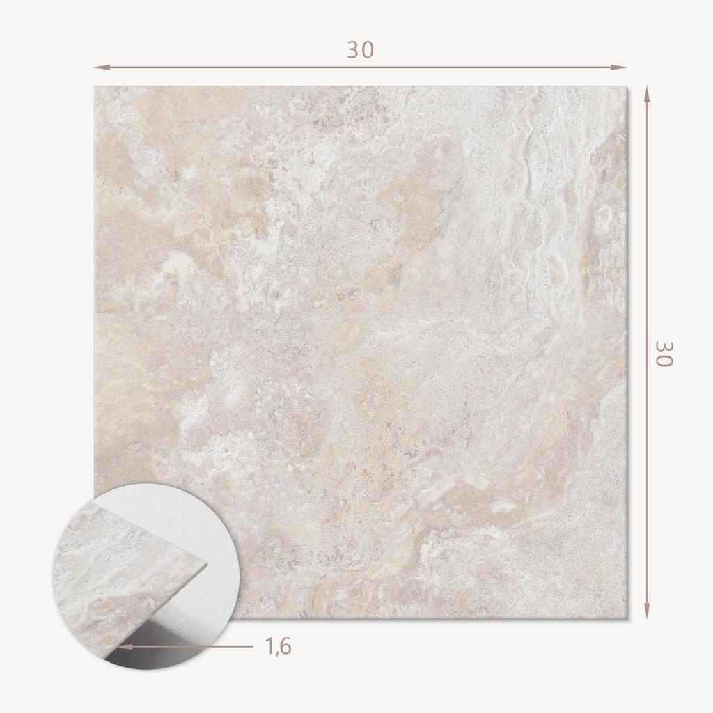 Vinyl Floor Tile Set Natural Stone Pattern 9X30X30 Cm