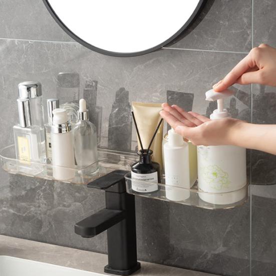 Cup Shower Caddy Bathroom Organizer with Bottom Drain Space Saving Wall Shelf