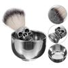 1 Set Man Shaving Brush Kit Fiber Brush Shaving Bowl Shaving Brush with Foaming Bowl for Men
