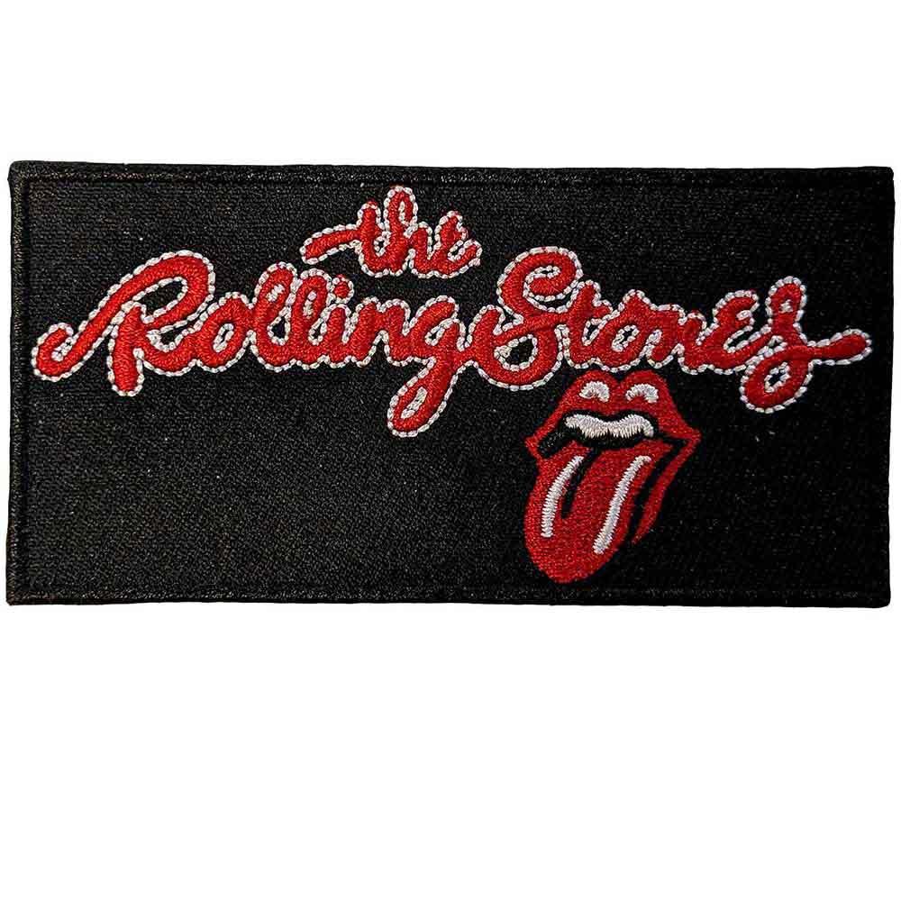 The Rolling Stones Logo Woven Script Iron On Patch
