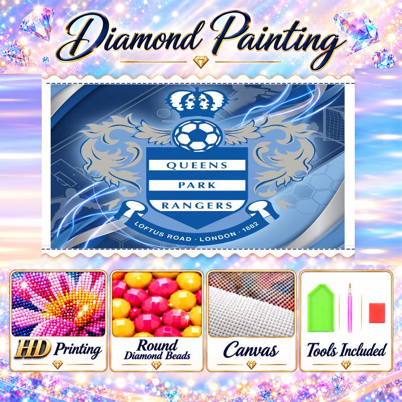 Queens Park Rangers Football Diamond Painting Kit 5D Full Drill DIY Diamond Mosaic Wall Art Home Decor