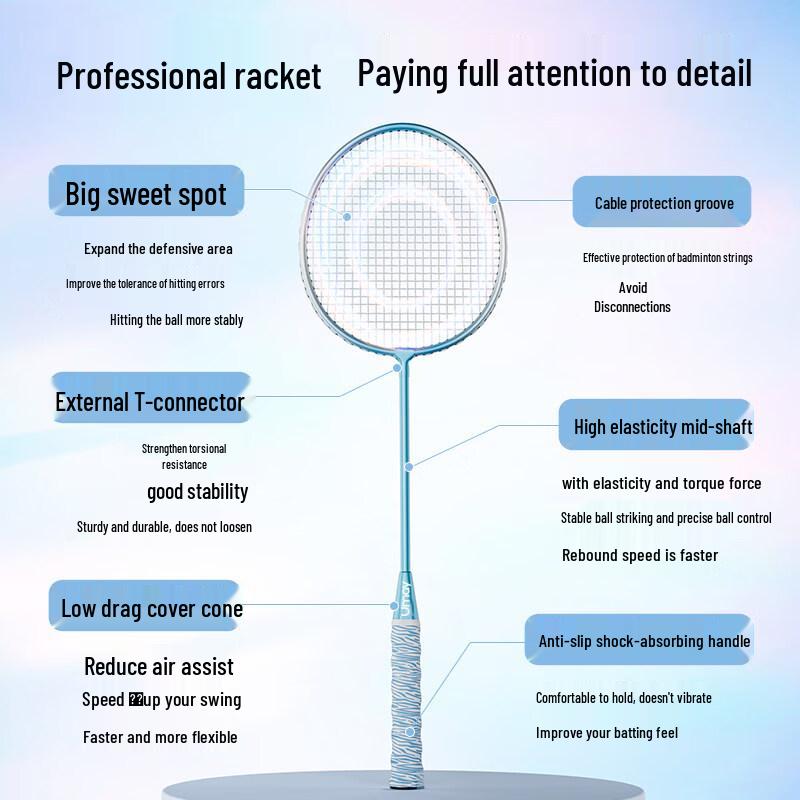 UMAY QP06 Carbon Alloy Badminton Racket Pair