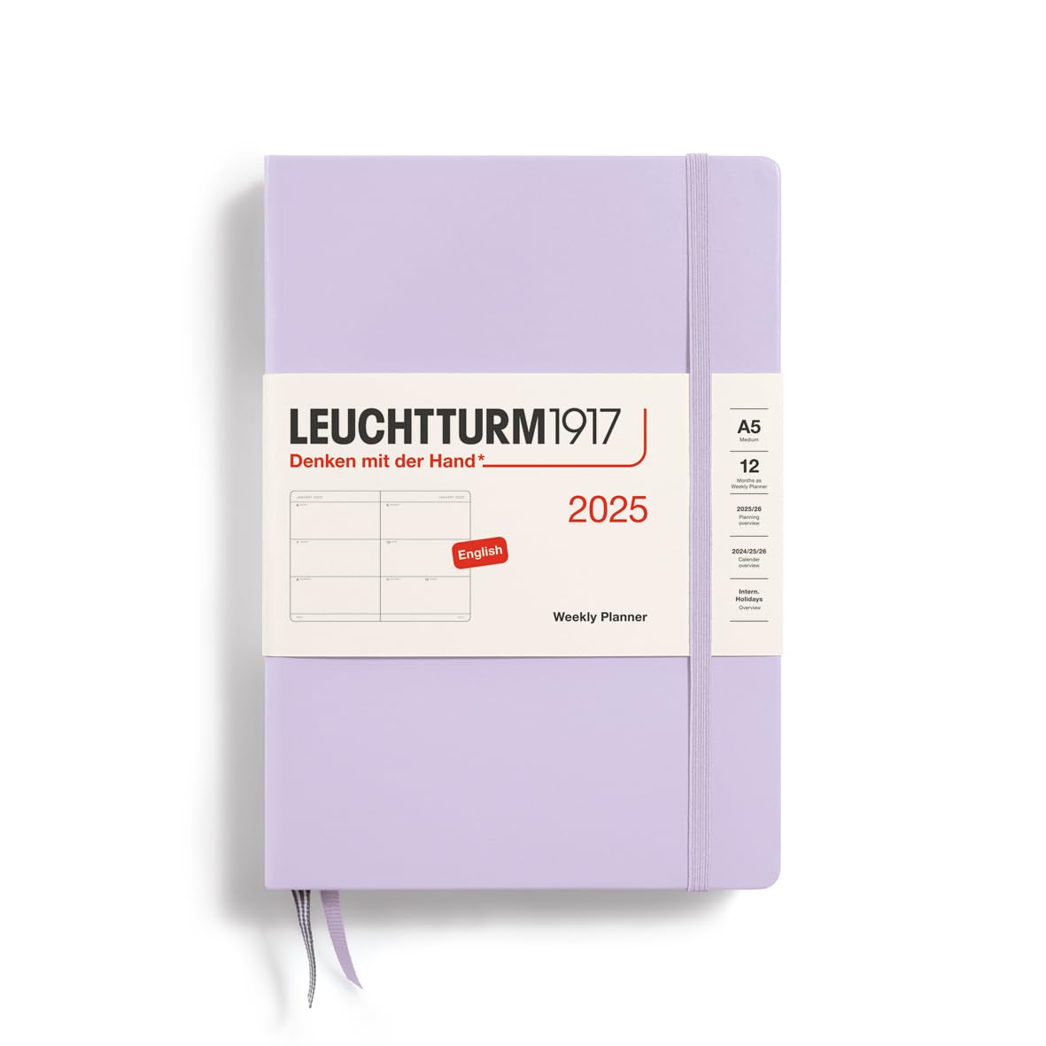 LEUCHTTURM1917 2025 Diary A5 Weekly Horizontal Lilac 370769