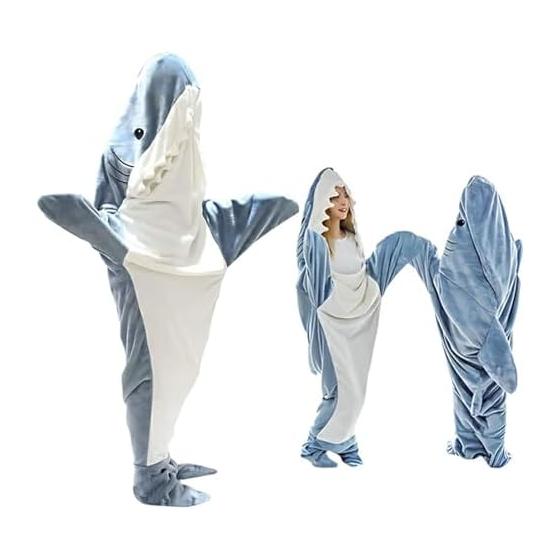 [Beloved] Shark sleeping bag, shark blanket, shark blanket, shark kigurumi, flannel, 2 colors shark blanket, shark blanket, kigurumi, pajamas, adult