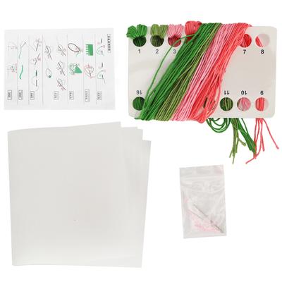 Cross Stitches Set Cotton Canvas Hydrangea Making Needle Thread Kit Embroidery Utensils