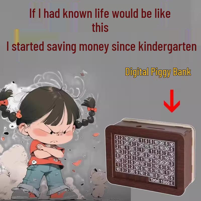 High-End Wooden Piggy Bank: New 2025 Model, Perfect Birthday Gift for Men & Women - Savings Only
