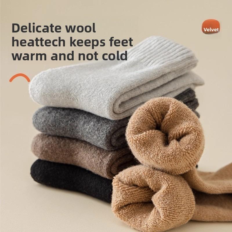 Woolen Socks for Men, Thickened and Warm Sleep Socks for Autumn and Winter, Heat-locking and Non-shedding Cashmere Socks, Thick Socks