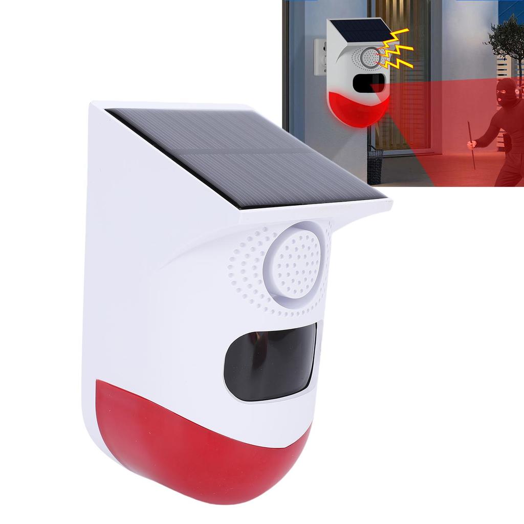 Solar Strobe Alarm with Motion Sensor WiFi 120db Sound IP67 Water Proof Outdoor Security Siren Remote Control for  
