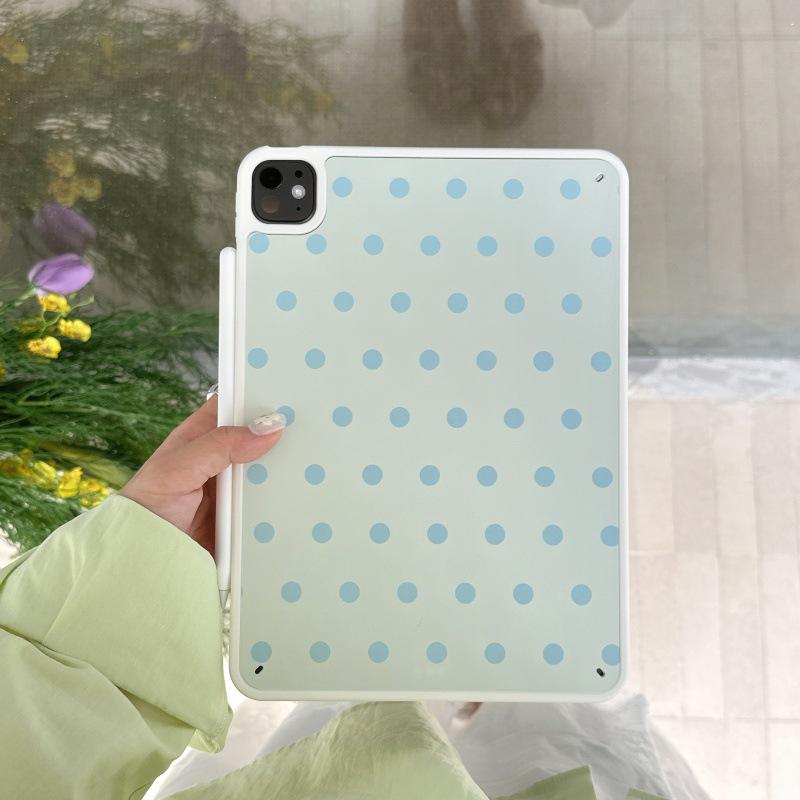 

Off-White iPad Case with Blue Polka Dots iPad mini6/7(8.3-inch)