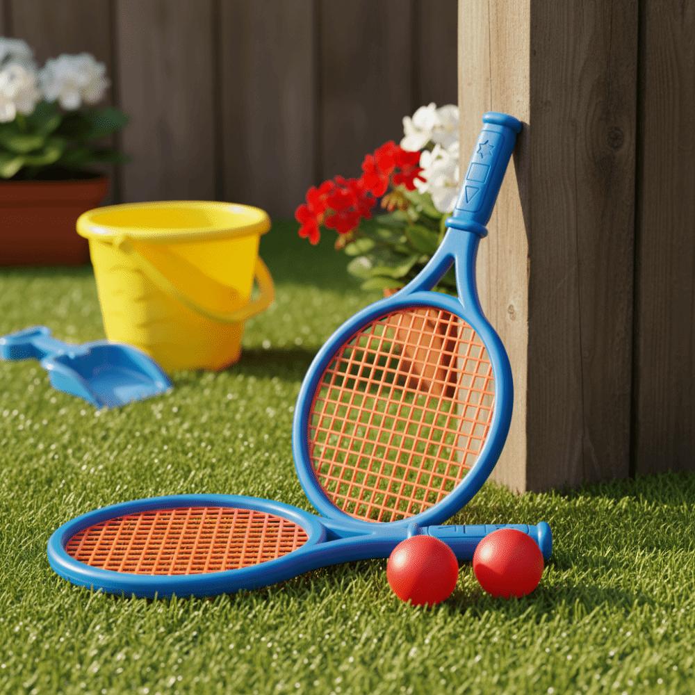 Random Color Balls Tennis Racquet Ball Set Funny Small Rackets Mini Tennis Racquet Set Home Garden
