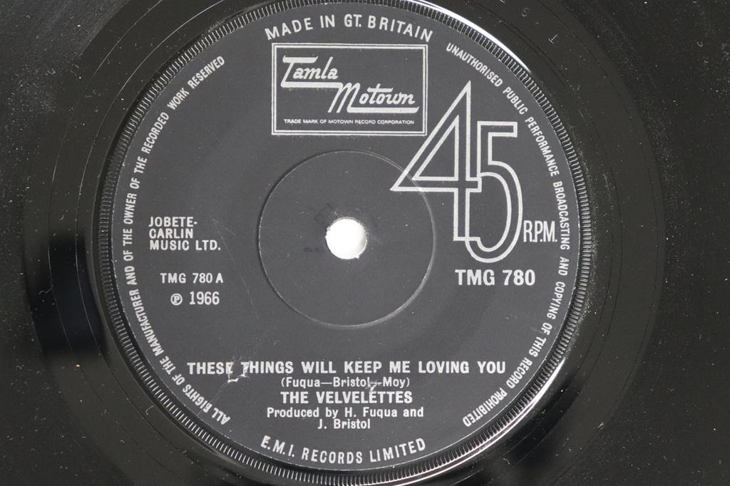 7inch Record VELVELETTES - These Things Will Keep Me Loving Yo TMG780 Tamla Motown 1971 UK Soul/Funk Used