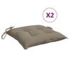 VidaXL Set of 2 Chair Cushions, Seat Pad with Tie Strings, Waterproof Outdoor Cushion, Taupe 40x40x7 Cm 361474