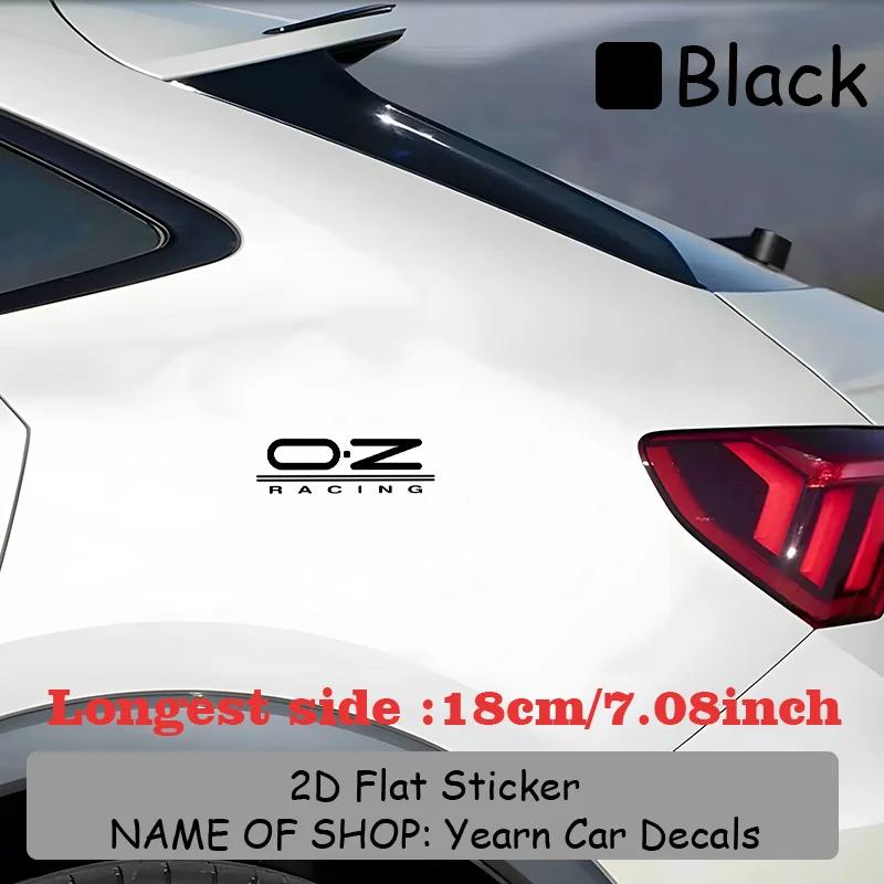 OZ RACING Schwarzer Weißer Logo Aufkleber 1 Stück, Minimalistischer Transparenter Wasserdichter Langlebiger Renn-Vinyl-Aufkleber
