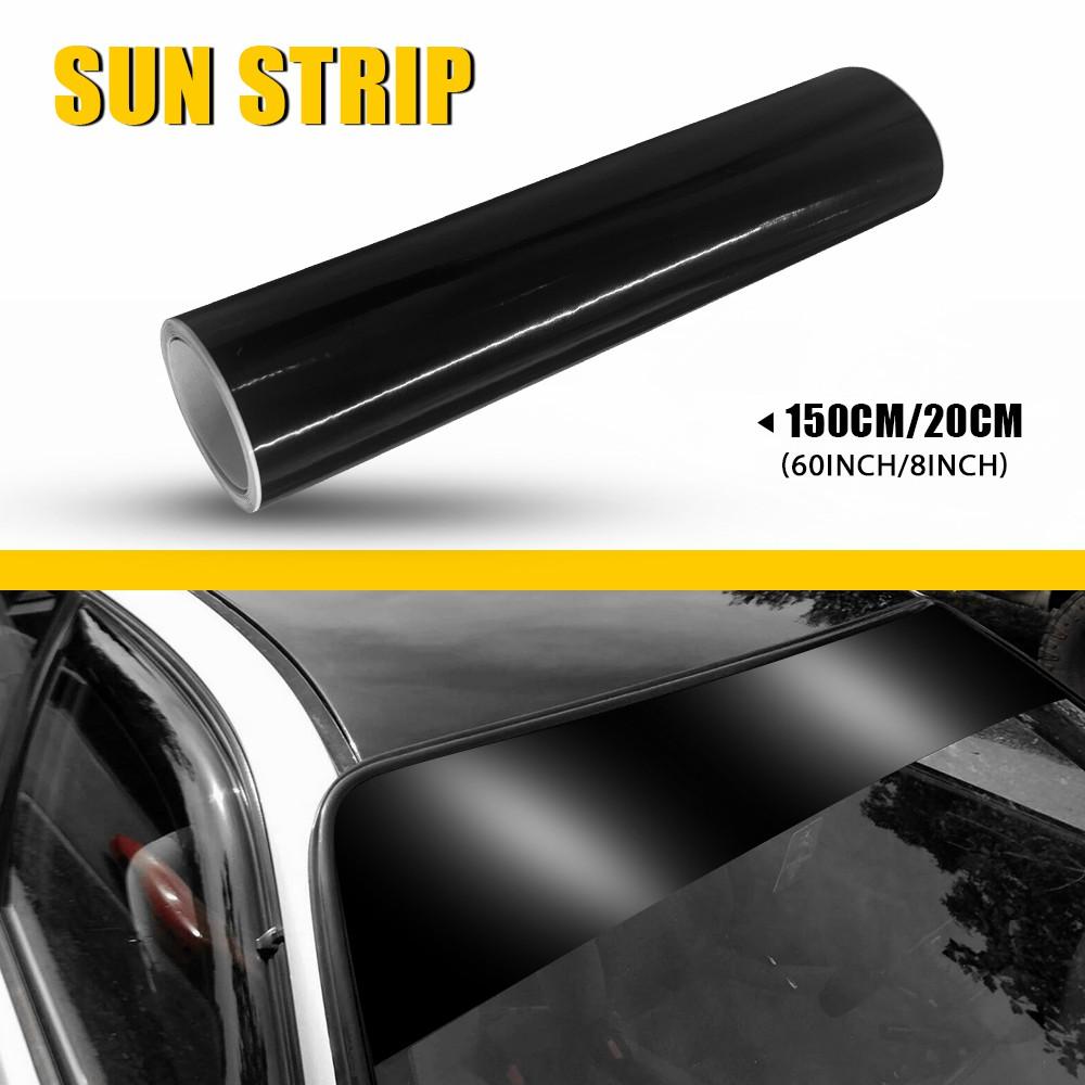 1Pcs Front Car Windshield Sun Visor Vinyl Decal Strip Film Banner Blank Sticker 60*8inch White Black Red Matte Black Accessories