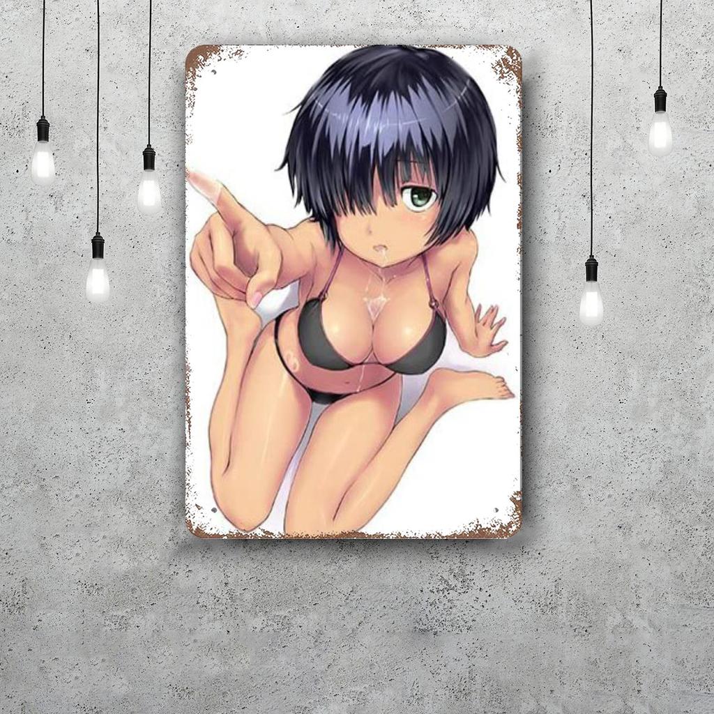 mysterious girlfriend x cartoon Vintage Metal Tin Signs Posters Decor Retro Metal Plaque Wall Art Decor for Garage Bar