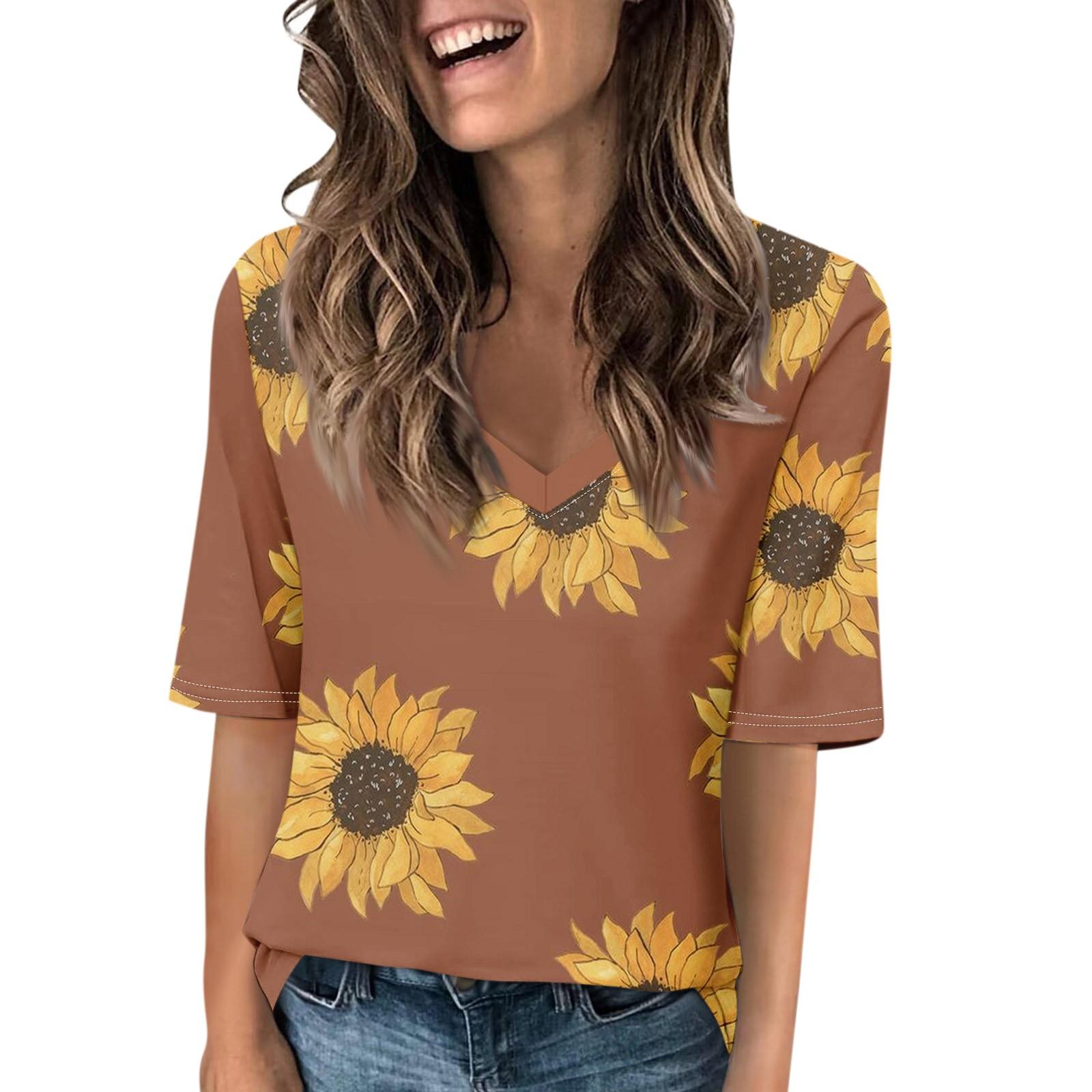 Женские футболки с V-образным вырезом — фото 5