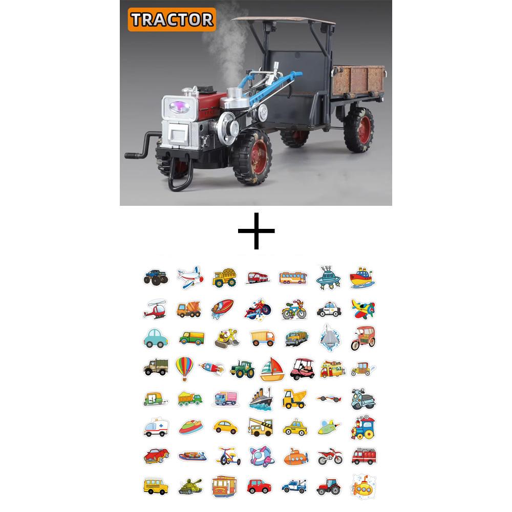1:32 Retro Hand Held Tractor Alloy Model Toys Diecast Car Spray Function with Sound Light Miniature Vehice Kid's Educational Toy