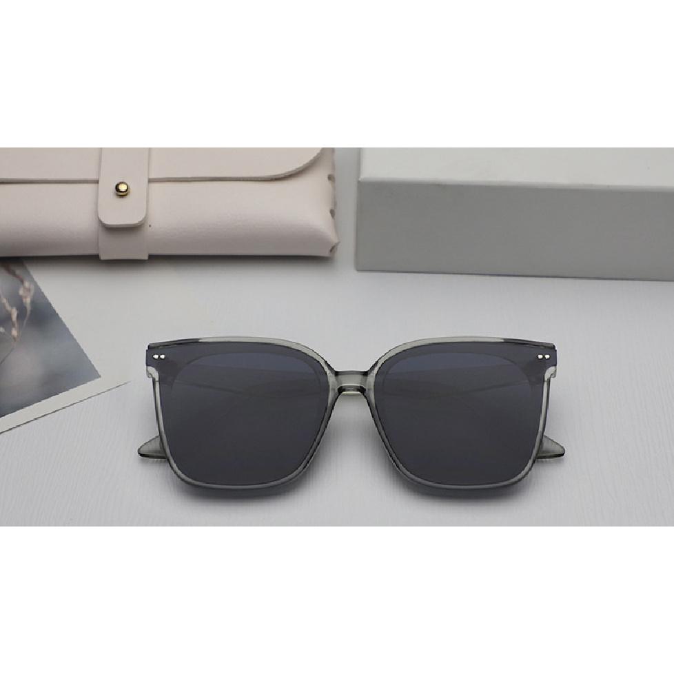 Korean-style fashionable high-definition polarized square-frame sunglasses for women, with a high-end feel, slimming effect for large faces, and UV