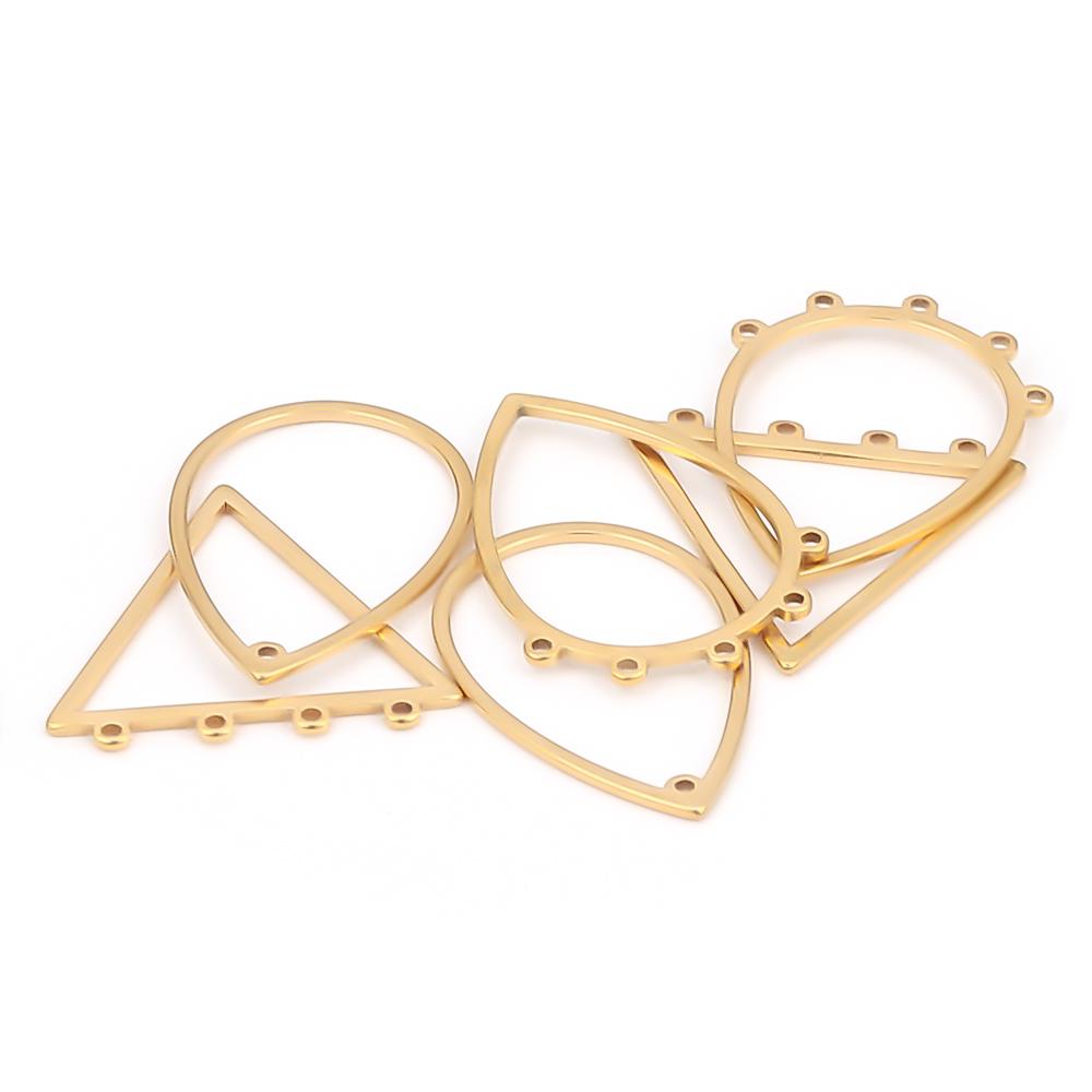 10pcs Stainless Steel Earrings Charms Connectors for DIY Jewelry Making Accessories Ear Hooks Findings Crafts Wires Accessories