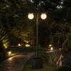 Solar Lantern Floor Lamp 182 Cm Height-Adjustable Outdoor Garden Lantern with 2 Heads Planter Light Sensor Switch IP44