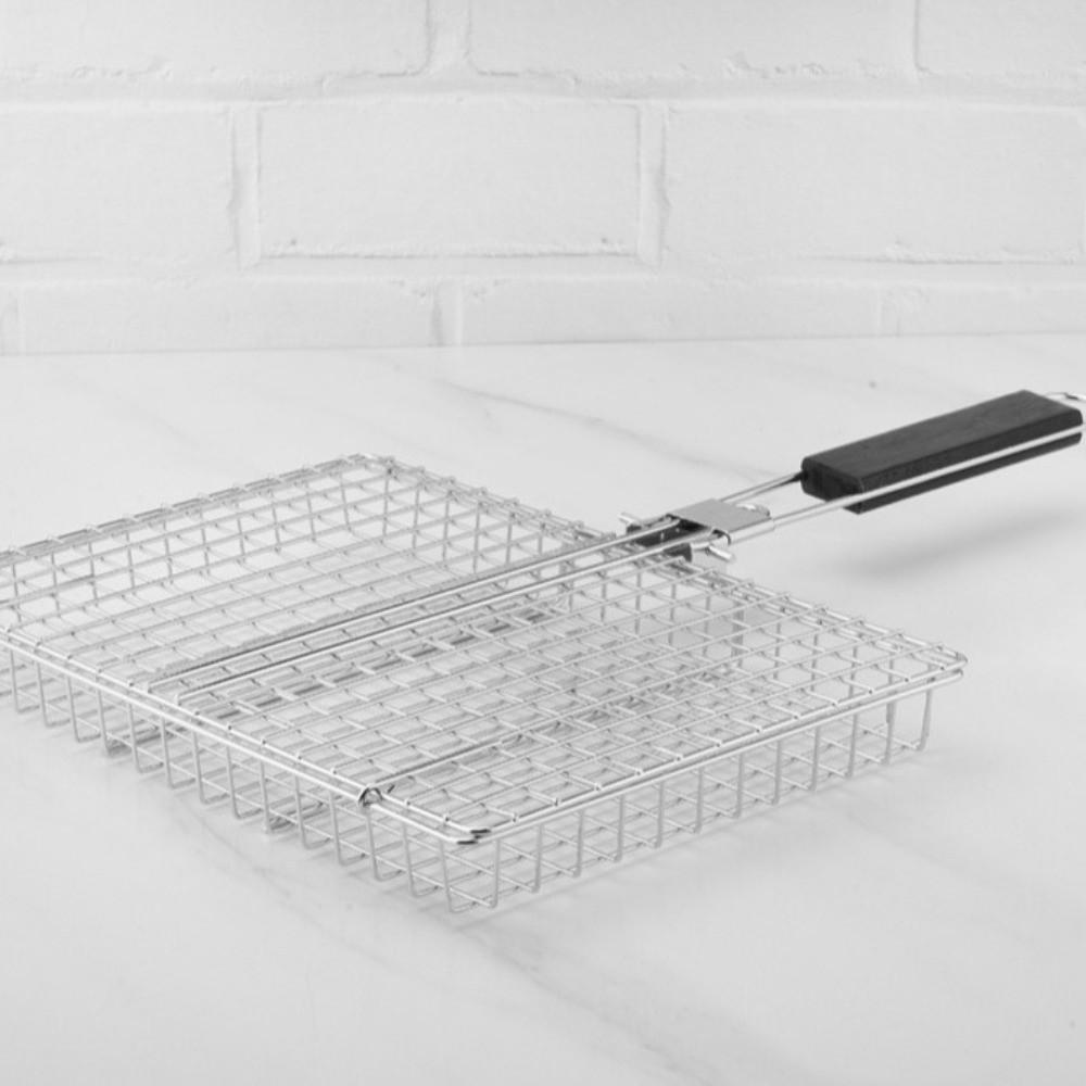 Multi-Functional BBQ Grill Basket Folding Handle Grilled Fish Clip Grill Mesh Backyard