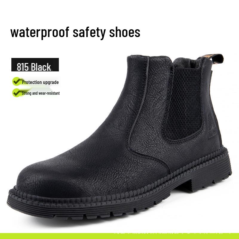 Рабочие ботинки слипоны с защитным подноском от ударов и противоскользящей подошвой - Удобные высокие ботинки с защитой и прочной конструкцией устойчивой к проколам 3990₽