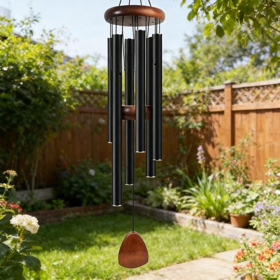 Metal Wind Chime with 6 Aluminum Tubes Garden Hanging Chimes Weather Resistant Wind