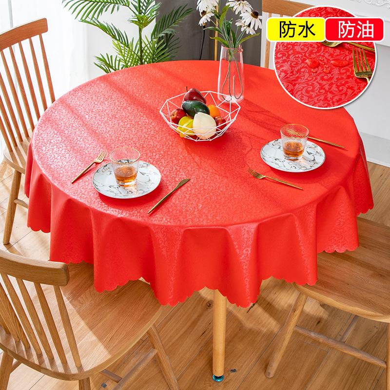 Waterproof  Round Table Cloth Pastoral Pvc Plastic Kitchen Tablecloth Oilproof Antifouling Cover Dining Table Cloth Decorate