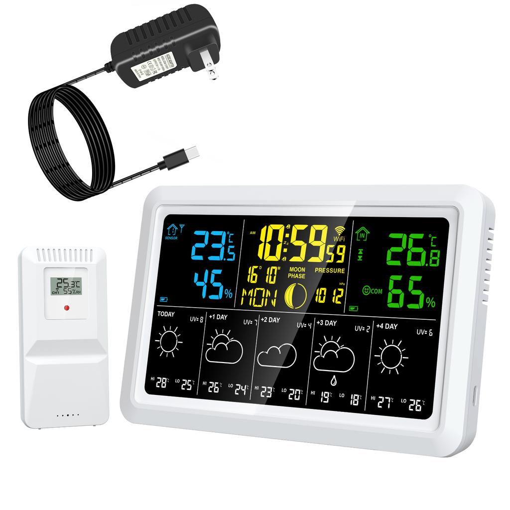 Outdoor Temperature & Humidity Sensor Compatible with 5065/5087/5107-2 WiFi °C/°F Switchable Wireless External Sensor