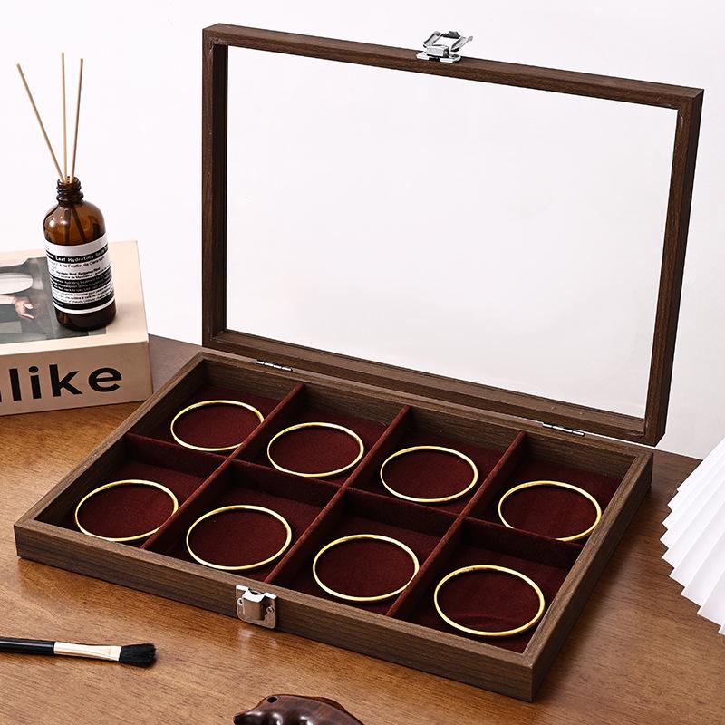 Walnut Wood Large Jewelry Box - Anti-Oxidation Storage for Rings, Earrings, Necklaces, and Bracelets