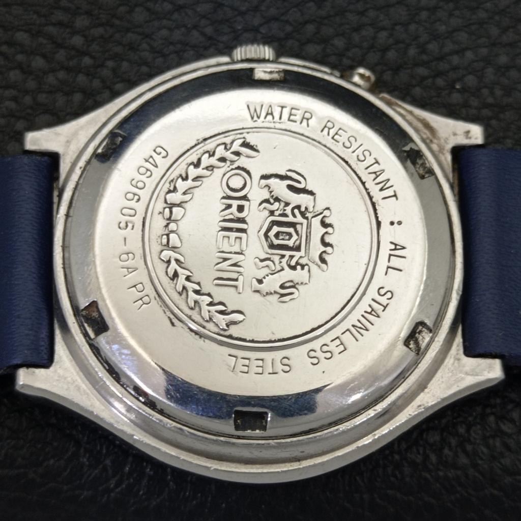 AUTOMATIC VINTAGE ORIENT 46941 JAPAN MENS BLUE COLOR DIAL WATCH a500733-5 R154-a500733