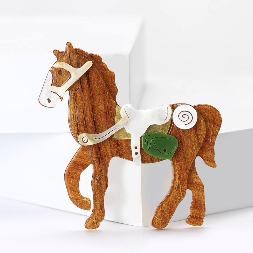 Elegant Horse Brooches Personality Pony Badge Pin Animal Zodiac Horse Pins  Men Suit Accessories