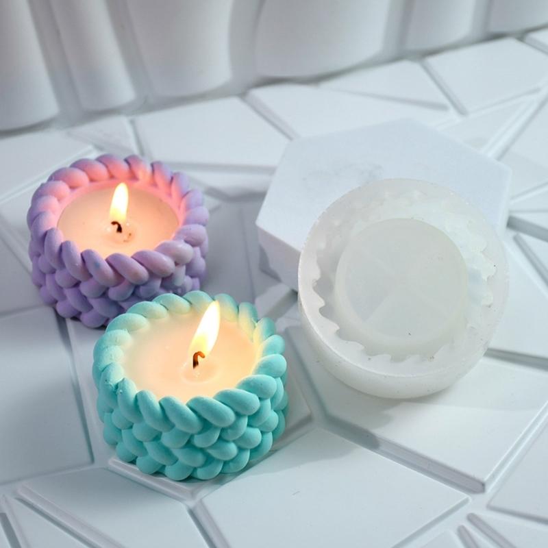 Woven Rope Silicone Molds Succulents Planter Molds for Epoxy Resin, Candle Holder, Tealight Holder, Home Decoration