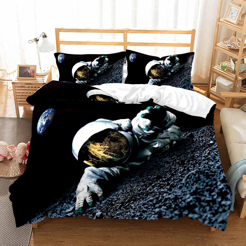 Comforter 3D Fashion Astronaut With For Children Kids Bed Decor Queen King Size Space Universe Theme