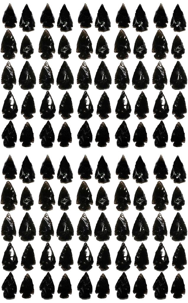 Stone Obsidian Arrowheads In Length of [N2 Natural] - Approx. 25-35mm (Pack 100)