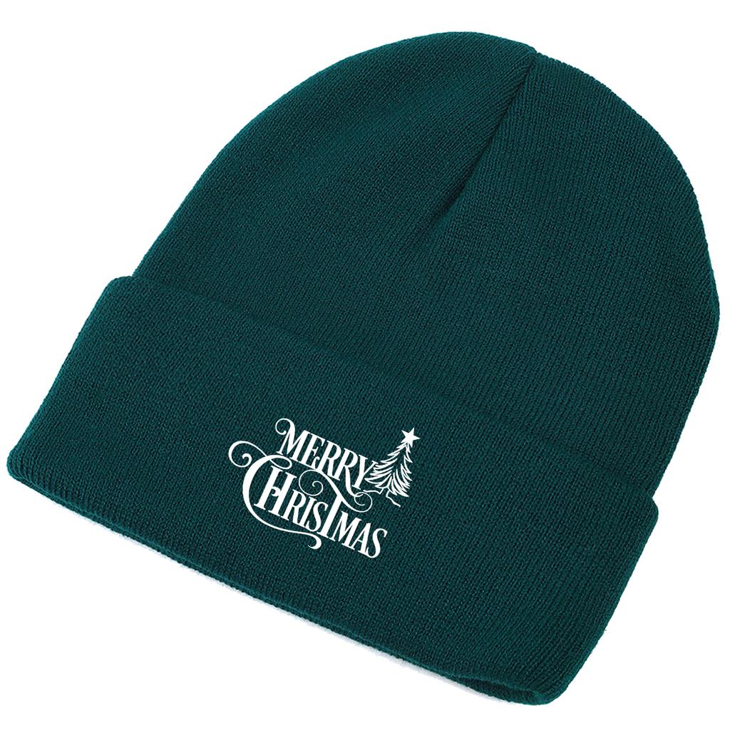 Merry Christmas Print Unisex Winter Hats Knit Hat Beanie Skullies Beanies Stylish Sporting Knitted Cap Beanie Perfect For Travel