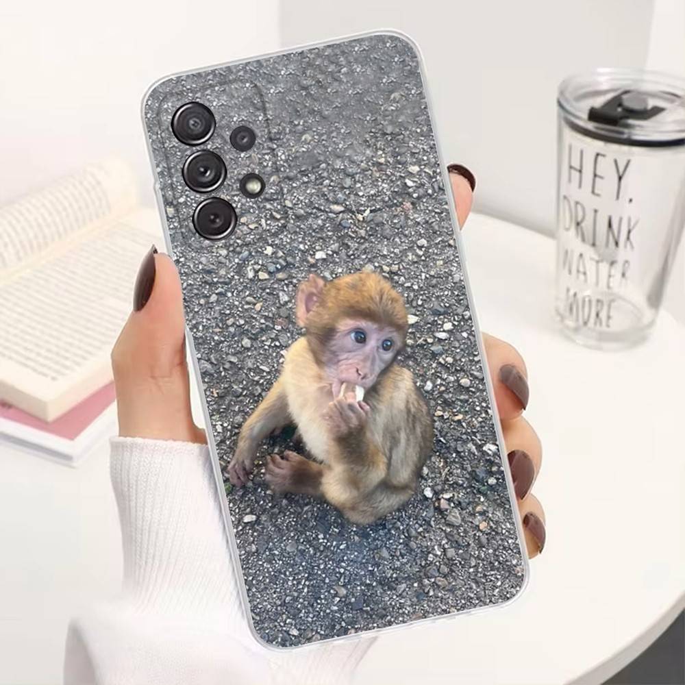 Cute Funny Monkey For Samsung A30,51,71,S9,Ultra,S20,FE,21,PIus,10,22,Lite,23,Transparent, Silicone Case