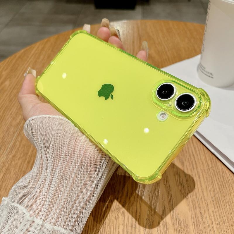 

Простой цветной прозрачный чехол для телефона TPU для iPhone 16 Pro Max 15 Pro 14 Plus 13 12 11 тонкий мягкий ударопрочный прозрачный чехол для задней крышки iPhone 11 жёлтый