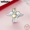WOSTU 925 Silver Family Jewelry Series Mother & Daughter Charm Sister Beads Angel Guardian Pendant Fit DIY Bracelet NEW