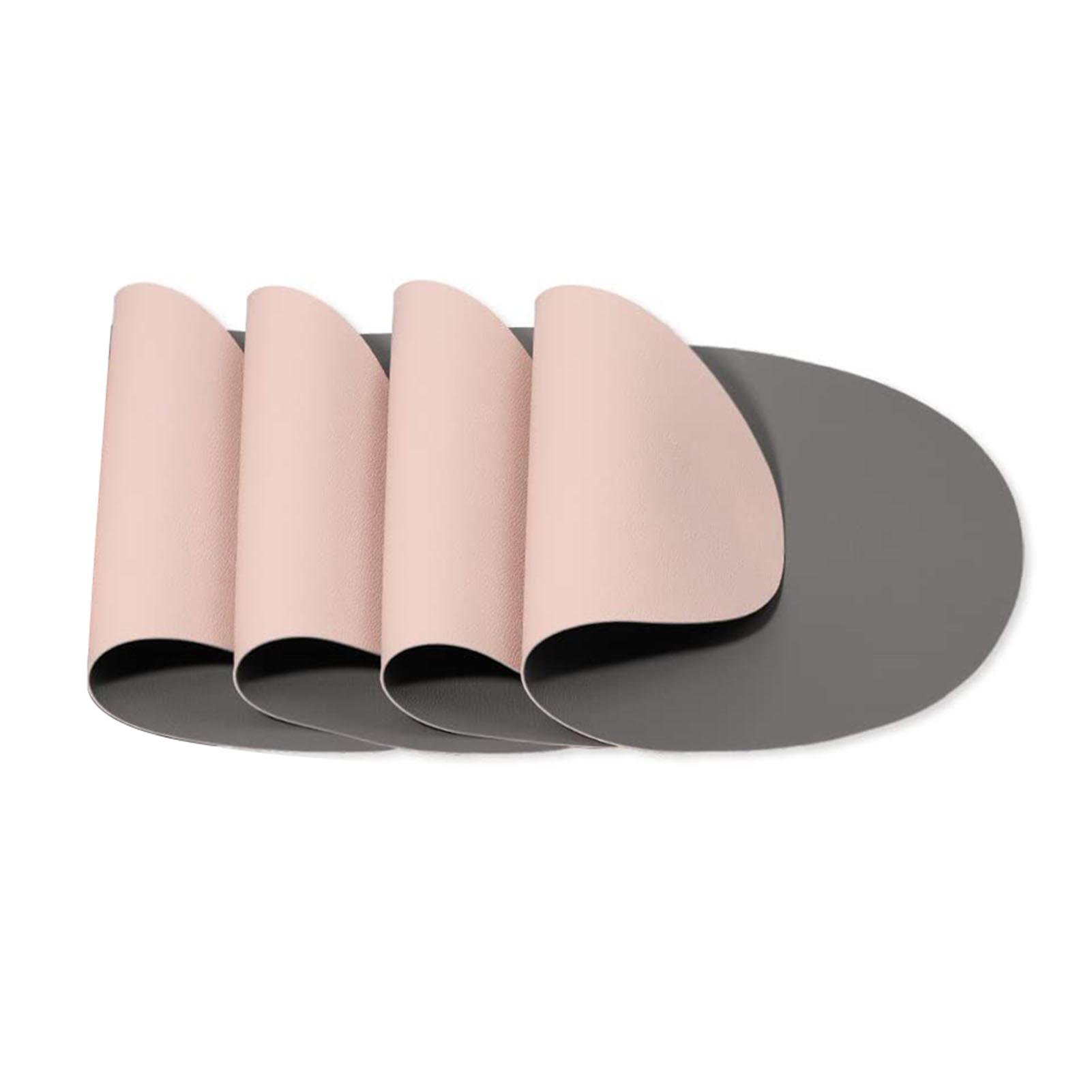 4PCS Leather Texture Placemats Set Easy Store Table Runner For Restaurant As Shown