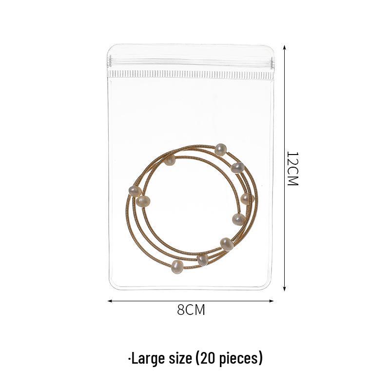 20 Anti-Oxidation Jewelry Bags: Thickened PVC, Transparent Storage for Earrings, Studs, Necklaces, and Bracelets