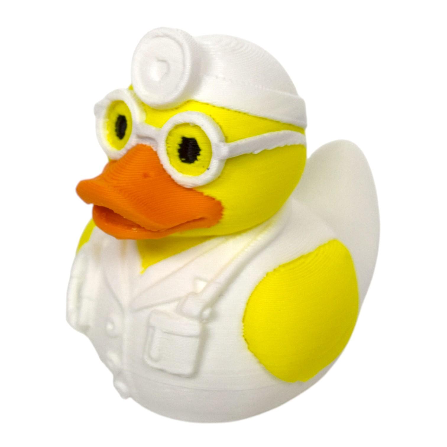 3D Printed Doctor Duck Children s Toy - Cute Desktop Ornament & Creative Decoration Gift. White