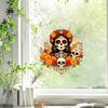 Festive Indoor Outdoor Window Art Day of The Dead Clings, Dia De Los Muertos Sticker, Colorful Decorative Film for Parties Sugar Skull with
