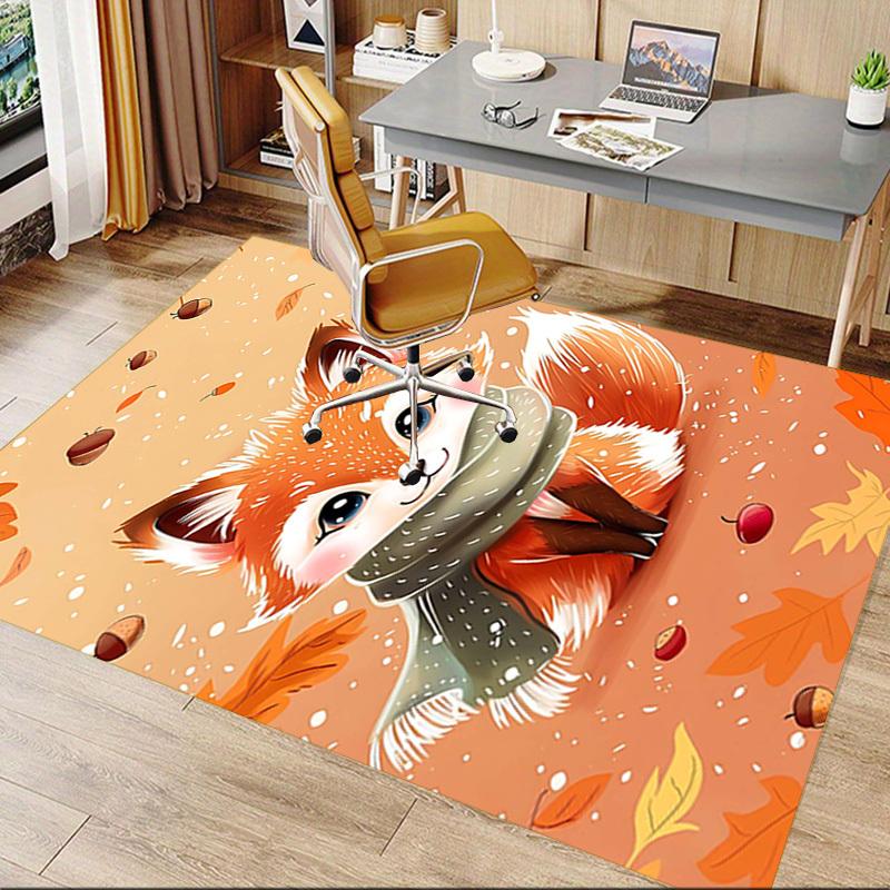 1PC Autumn Fox Extra Large Non Slip Floor carpet, Office, family, bedroom, Studio Large Area Rug Indoor Rugs, Vibrant Colors