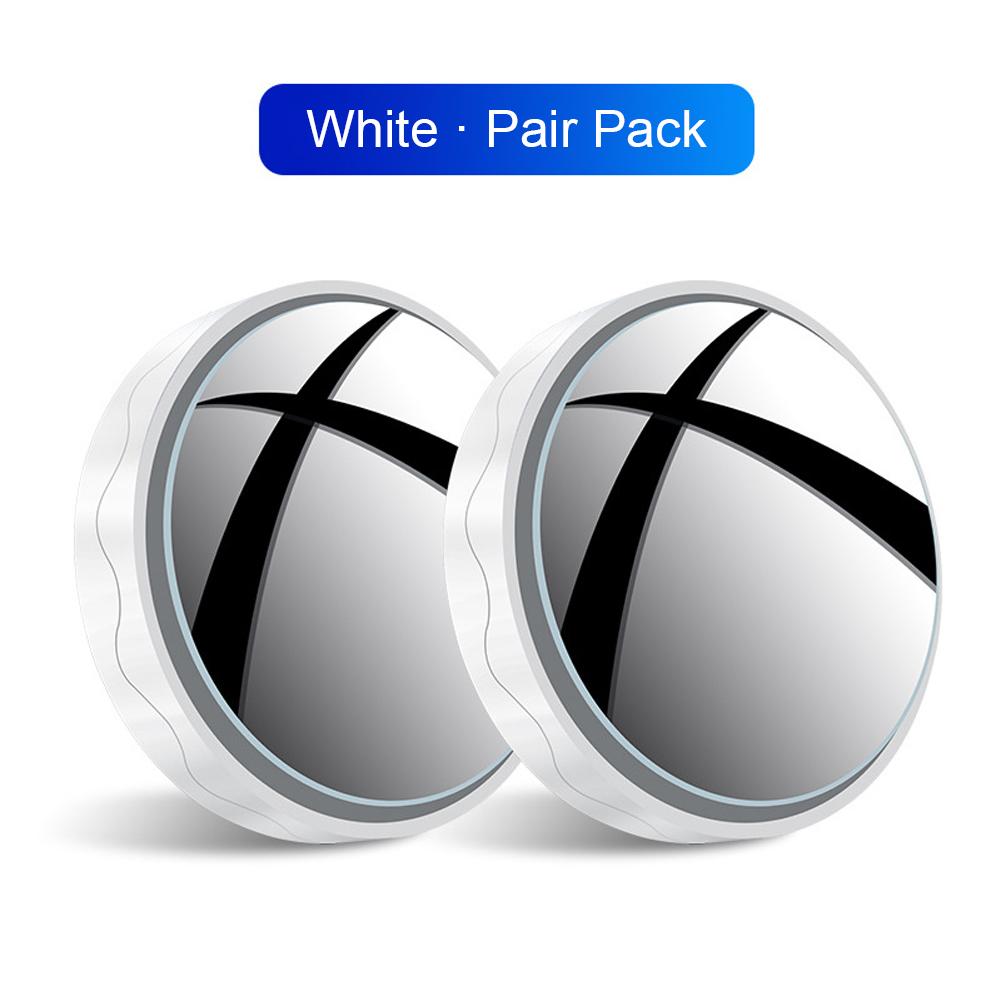 

New 2pcs Convex Blind Spot Mirror Auxiliary Rearview Mirror 360 Rotation Wide-angle Round Frame Blind Spot Rearview Mirrors белый